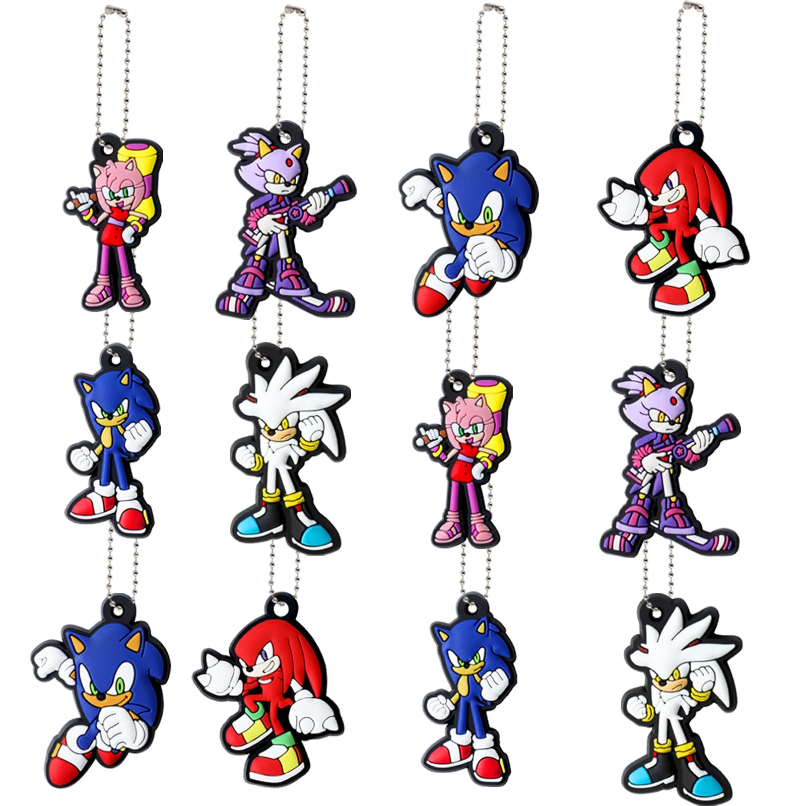 Photo 1 of 12 Pcs Sonic Cute Keychains, Great Party Favors for Kids, 6 Unique Designs, Perfect for Goodie Bag Fillers, Birthday Decorations Gifts and Classroom Prizes for Girls & Boys