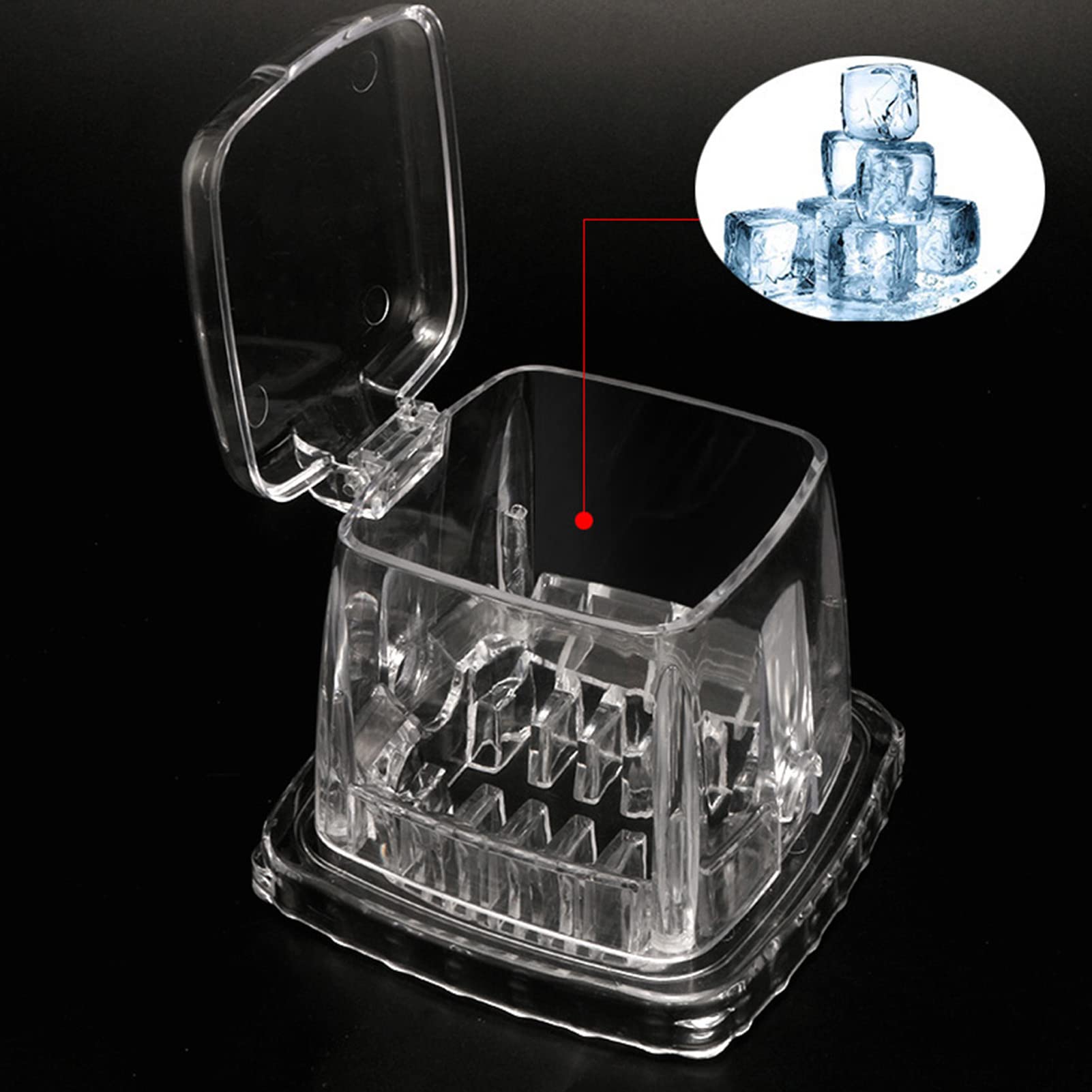 Tragbarer Eiszerkleinerer, 1,25 L, Handgekurbelt, Zum Selbermachen, Manuelle Eiszerkleinerungsmaschine für Zuhause, Outdoor, Camping (Transparent)