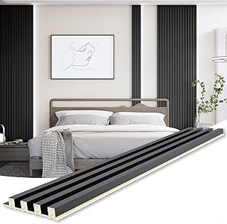WPC Slat Wall Paneling, Modern Accent 3D Wall Panels, 8-Piece 94.5