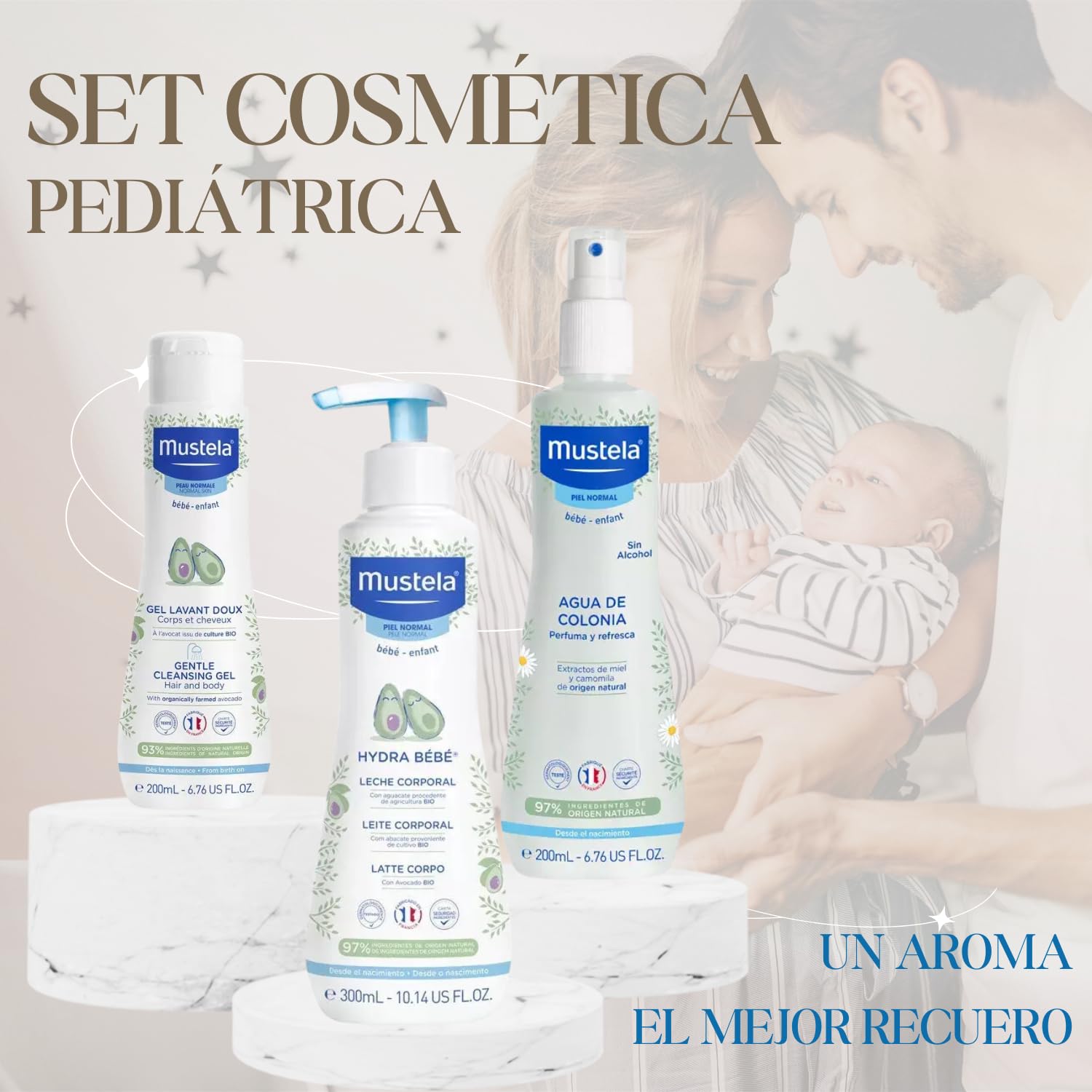 Cesta Regalo Bebé Personalizada Happy Ovejita Deluxe con Peluche, Manta Suave, Set de Higiene, Gasa Bordada, Chupete con Nombre, Cadena, Guardachupete y Marco (Ovejita Azul)