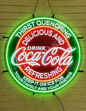 Queen Sense 24 "x24" مشروب كوكاكولا لذيذ ومنعش LED إشارة ضوء النيون علامات أضواء الجدار حزب الديكور مصباح مع Dimmer A124CCDRSVVD-XLED