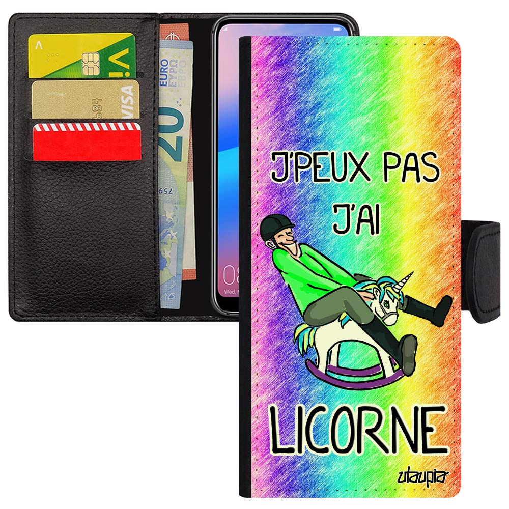 Coque Note 20 portefeuille humour licorne étui protection Samsung Galaxy - 2