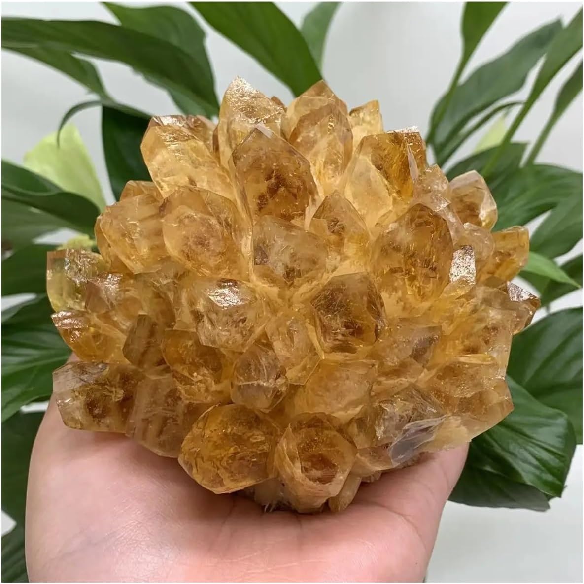 350-450g Raw Citrine Quartz Stone Crystal Cluster Yellow Stones Home Decoration 1pcs