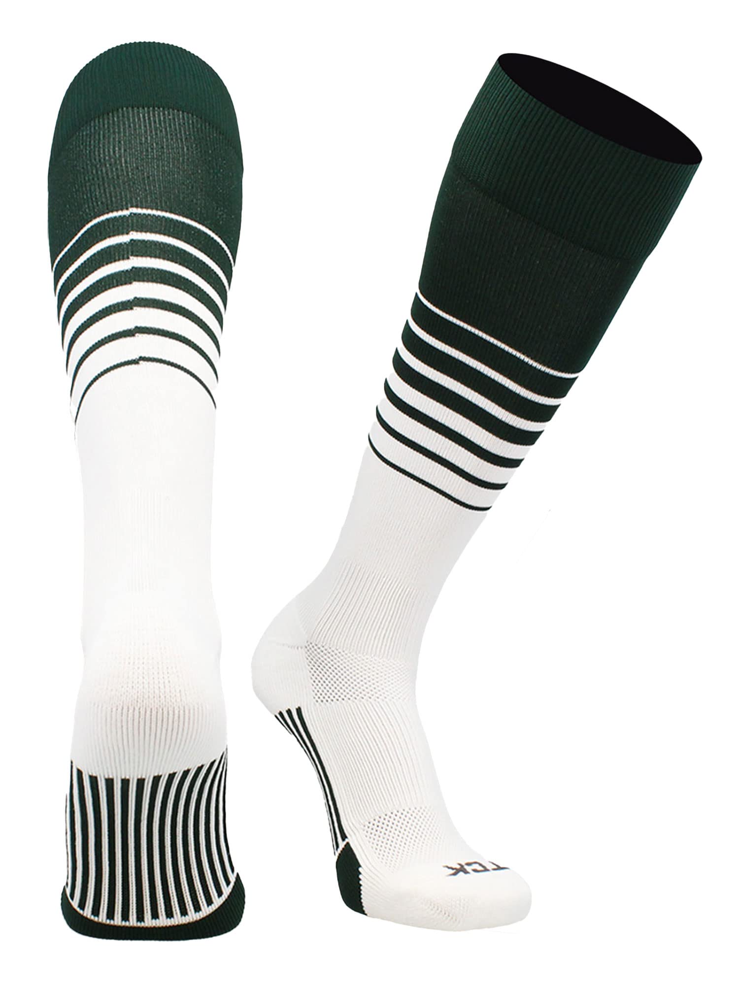 TCK Elite Breaker Striped Socks | Over-the-Calf Soccer Baseball Softball Socks | Extra Stretch for Shin Guards | USA Made