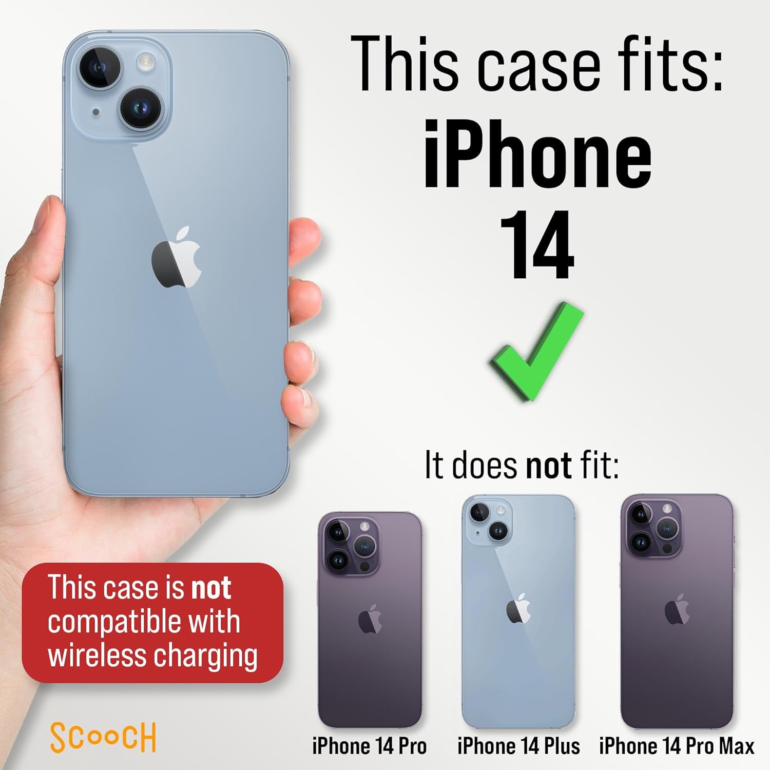 Scooch for iPhone 14 Case with Card Holder, Wingmate Wallet Case with Hidden Card Slot and RFID Protection for up to 4 Cards, 10-Foot Drop Protection, Black - Image 4