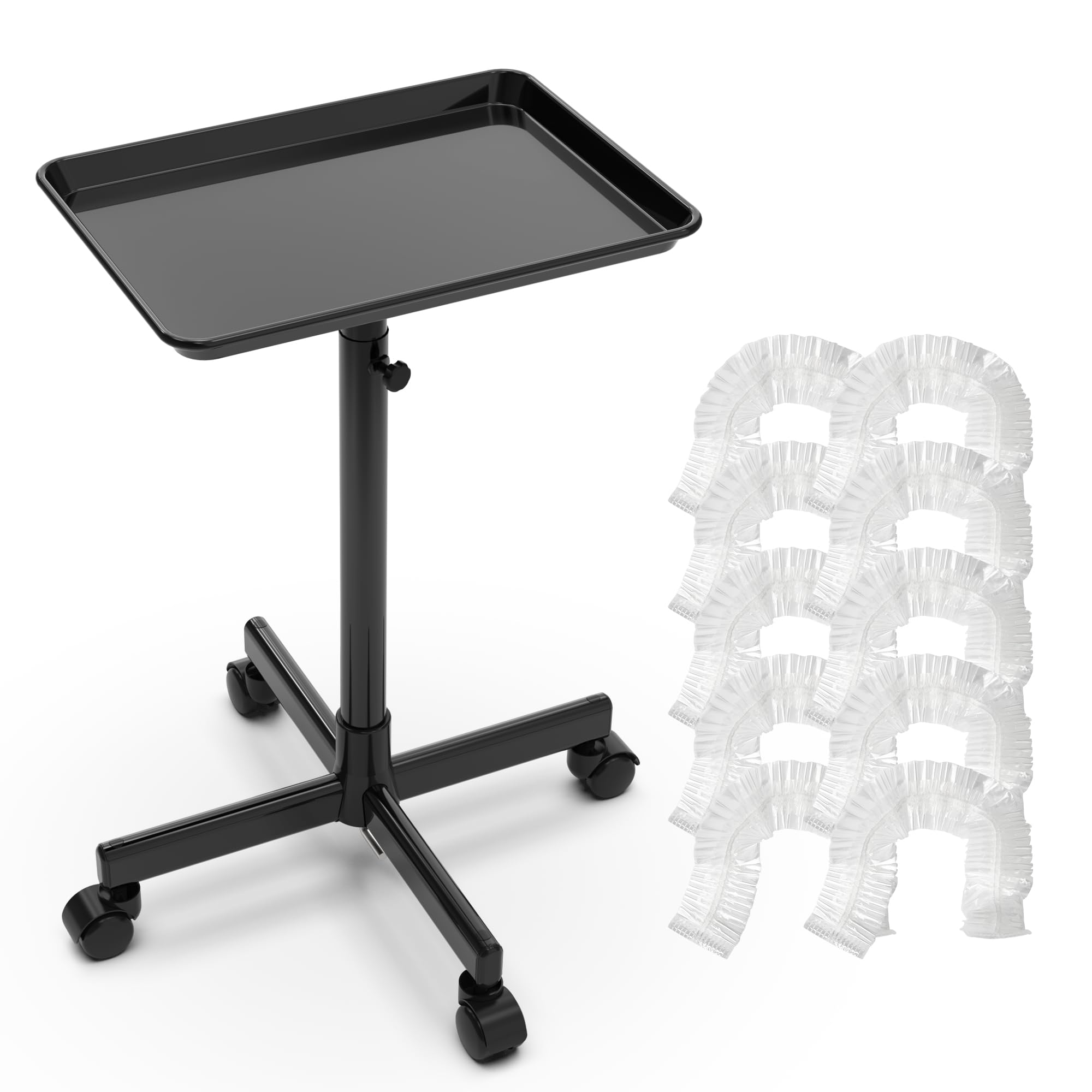 TASALON Rolling Salon Cart, Mobile Styling Station with Wheels Aluminum Rolling Tray Trolley for Salon Essentials, Adjustable Height Provides Ample Storage for Hairstylist Tray-image-16