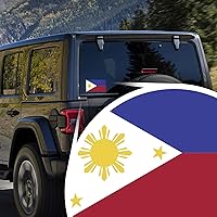 Vista 4 de Pegatina de vinilo de la bandera de Filipinas Pinoy Pilipinas Filipinas Filipina parachoques ventana coche 5 pulgadas por 3 pulgadas calidad premium