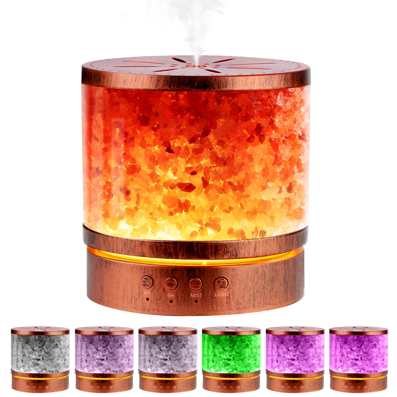 BWJBSW Essential Oil Diffuser Himalayan Salt Lamp Combo 400ml Ultrasonic Cool Mist with 7 Color Changing LED Perfect for Large Rooms Aromatherapy Diffuser Ideal Gift for Moms, Women, and Birthdays