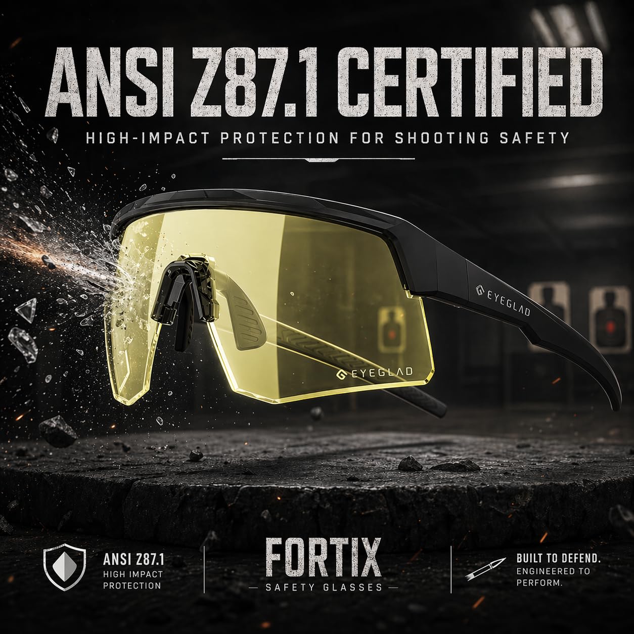 FORTIX Powersports - Gafas de seguridad protectoras HD de alto contraste UV400