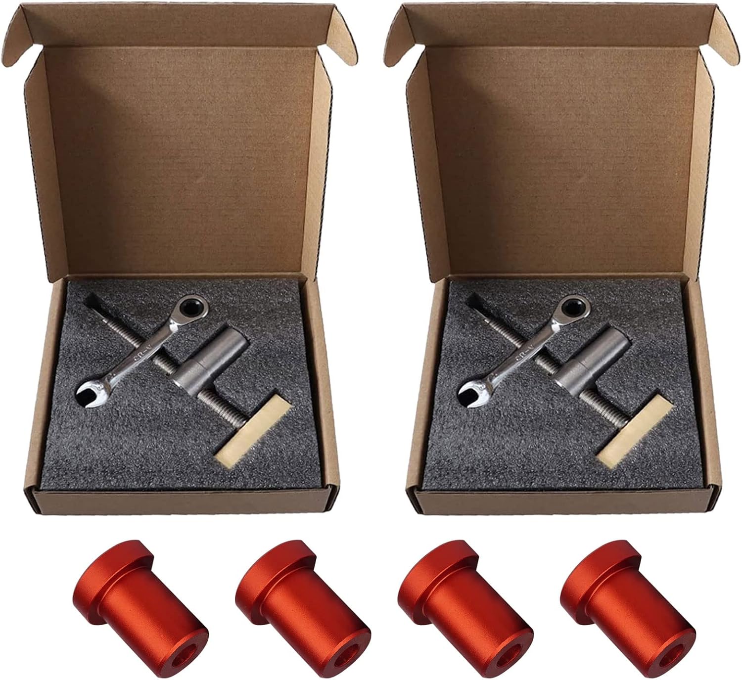 Woodworking Desktop Clip Set, Adjustable Clamp 2 Pcs Table Workbench Fast Fixed Clip Clamp with 4 Pcs 19mm/20mm Dog Holes Stop, Brass Stainless Steel Fixture Vise Benches Carpenter Tool (19mm Red)