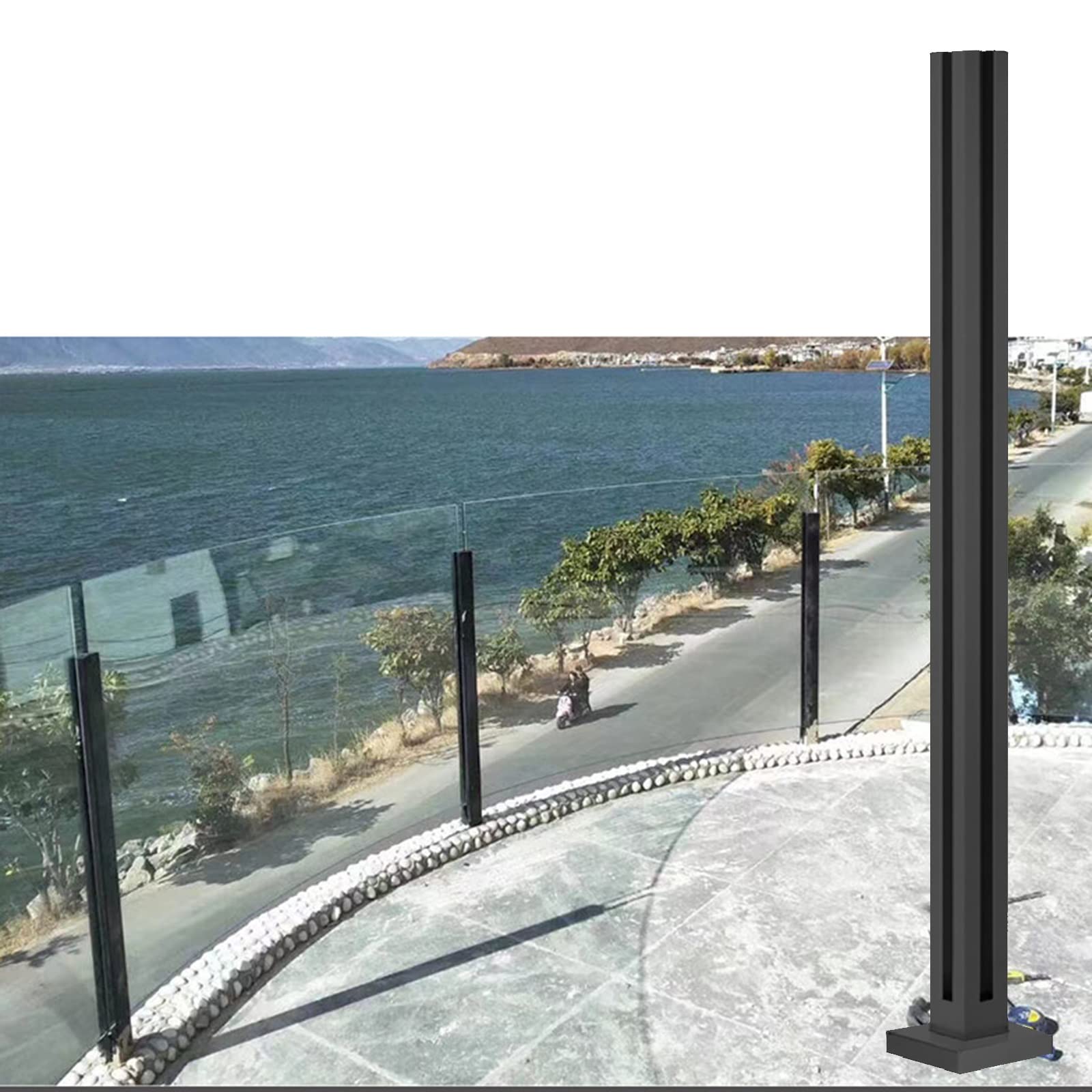 Poteau de clôture 65 cm avec support balustre pour terrasse et balcon
