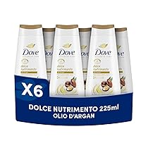 Dove Bagnoschiuma Dolce Nutrimento, Bagnodoccia Idratante, Formula Delicata sul Microbioma della Pelle, con Agenti Idratanti Vegetali, Senza Solfati SLES, Bagnodoccia Uomo e Donna, 6 Pezzi da 225 ml