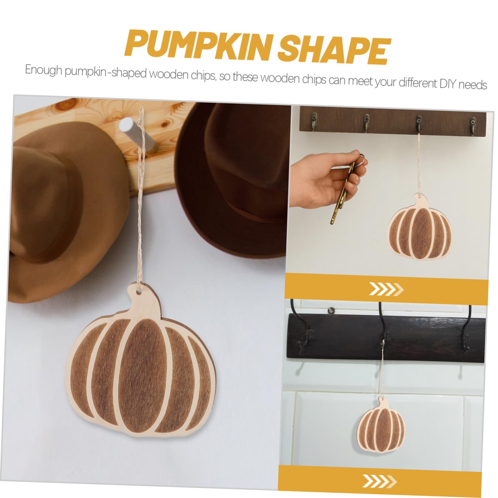 Angoily 50 Stück Holz Pumpkin Deko Glatte Oberfläche DIY Bastel Zubehör Kinderfreundliche Holzscheiben für Kreative Handarbeiten und Gestaltung