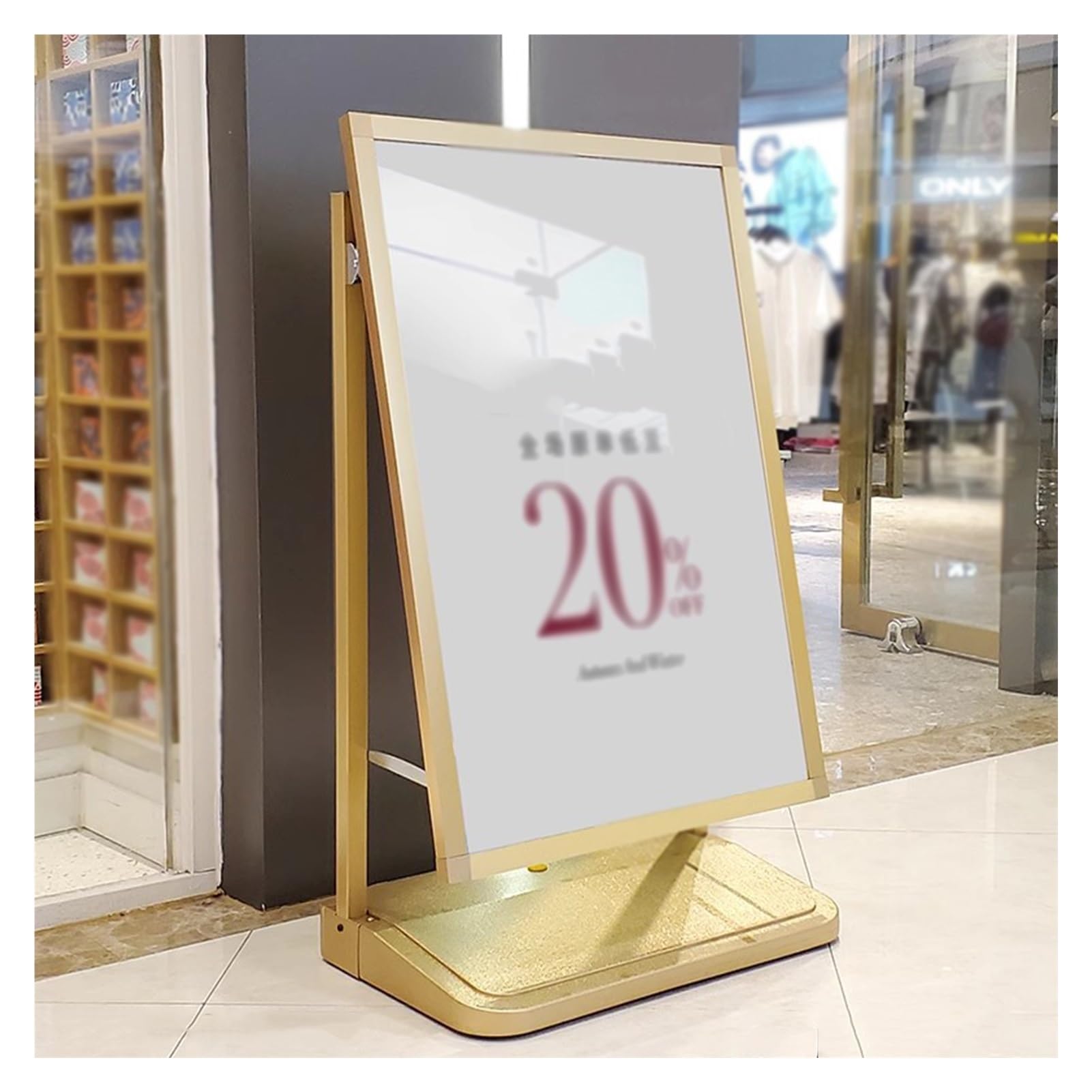 Soporte para Carteles, Soporte para avisos en Pantalla de menú, Soporte para Carteles con diseño de polea Resistente, Base Llena de Agua Que no teme a los anuncios de tifones