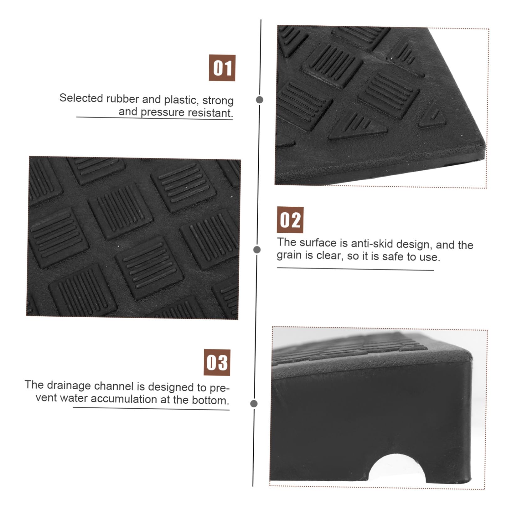 Happyyami Rampa Portatile in Plastica e Gomma Nera Antiscivolo Resistente alla Deformazione come Tappetino per Soglia Casa o Rampa per Gradino Disabili Facile da Usare