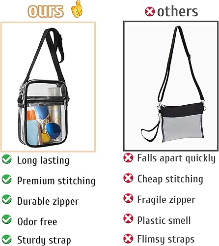 Miniatura 5 de Bolso cruzado transparente Bolsa deportiva de concierto aprobada por estadios para mujer con correa ajustable