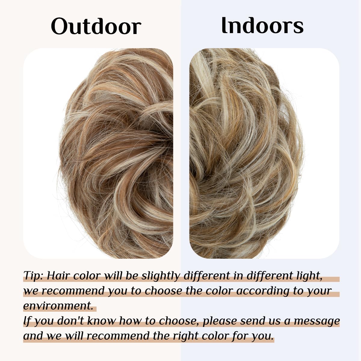 SARLA Messy Bun Hair Piece for Womens Synthetic Scrunchies Buns Extension Hairpieces Updo Pony Tail Beige Multi - Image 4