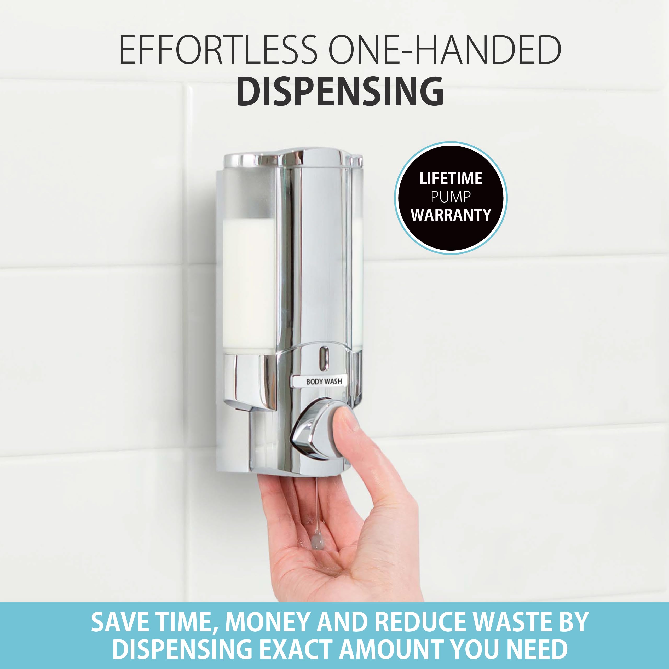 Aviva 76140–1 Seul récipient Distributeur de Douche, Chrome