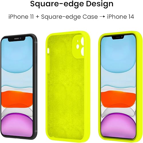 Miniatura 2 de FireNova Funda diseñada para iPhone 11, borde recto, protección de cámara mejorada, funda de silicona con forro de microfibra suave antiarañazos,