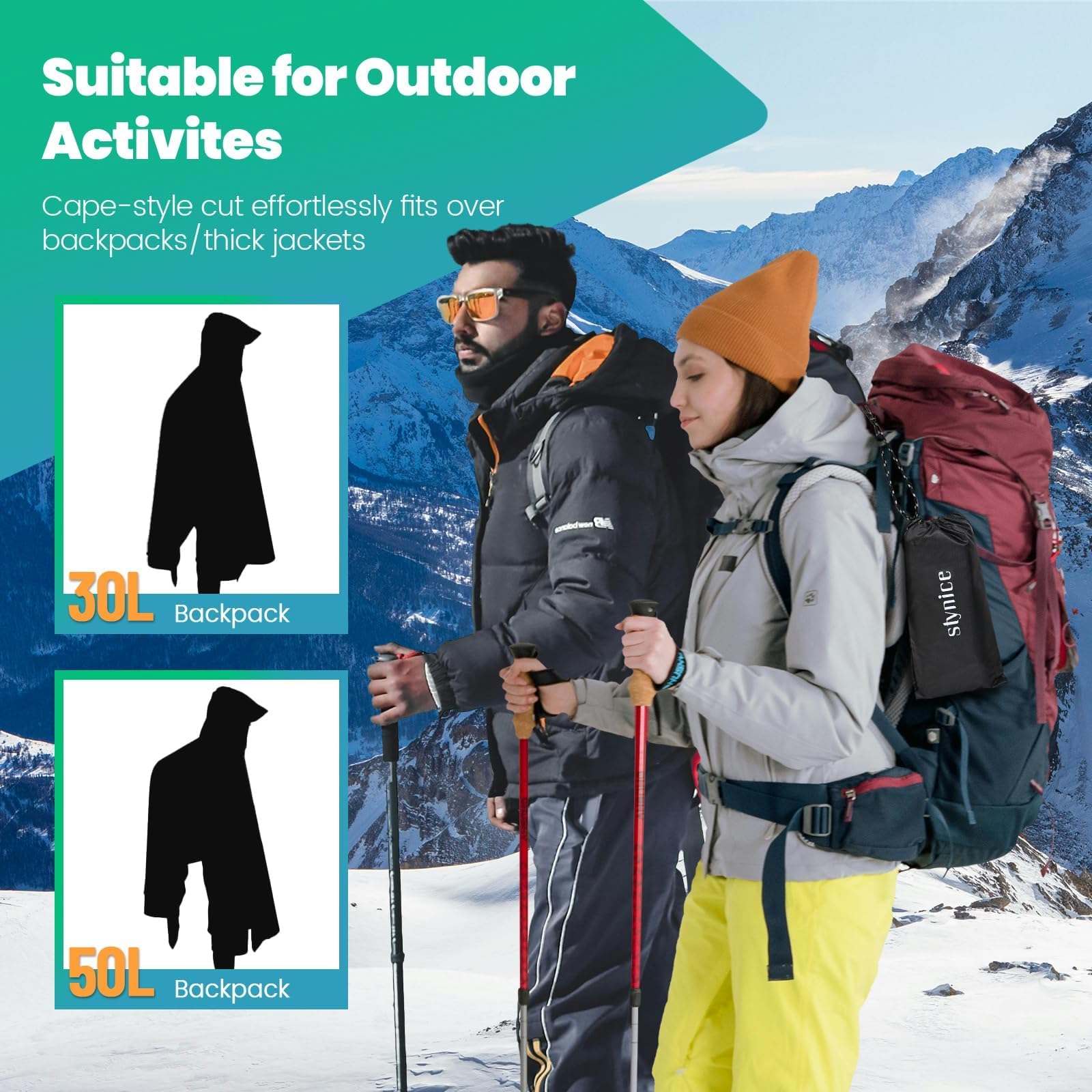 Poncho Pluie Impreméable pour camping randonnée pêche voyage