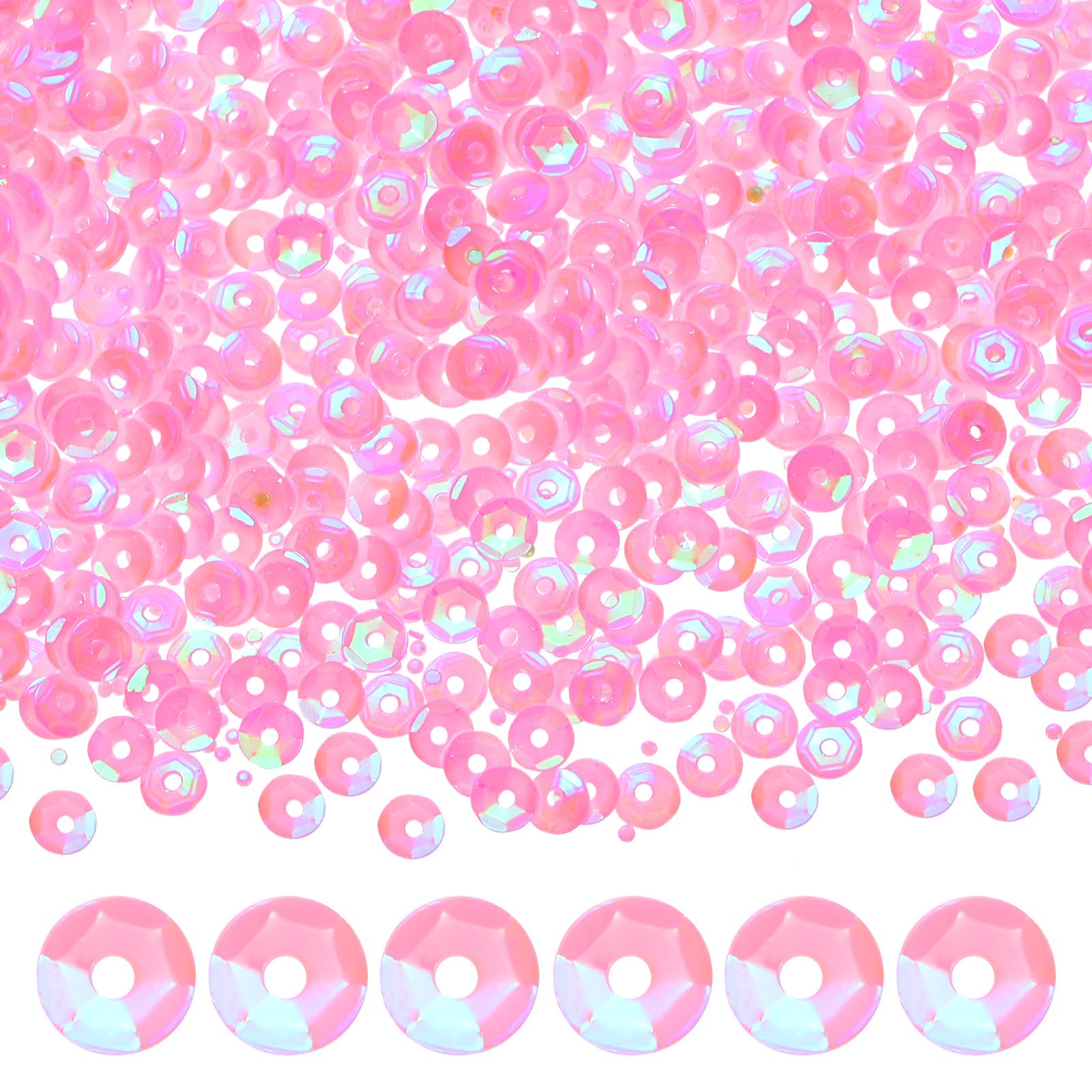 Lentejuelas redondas de 6 mm M METERXITY rosa arcoíris para costura y manualidades (5 packs)