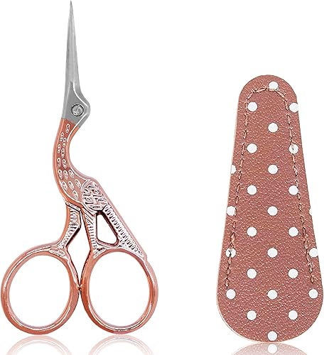 BIHRTC Tijeras de bordado de 3.6 pulgadas, pequeñas tijeras de bordado de precisión, tijeras de acero inoxidable, tijeras de manualidades, tijeras