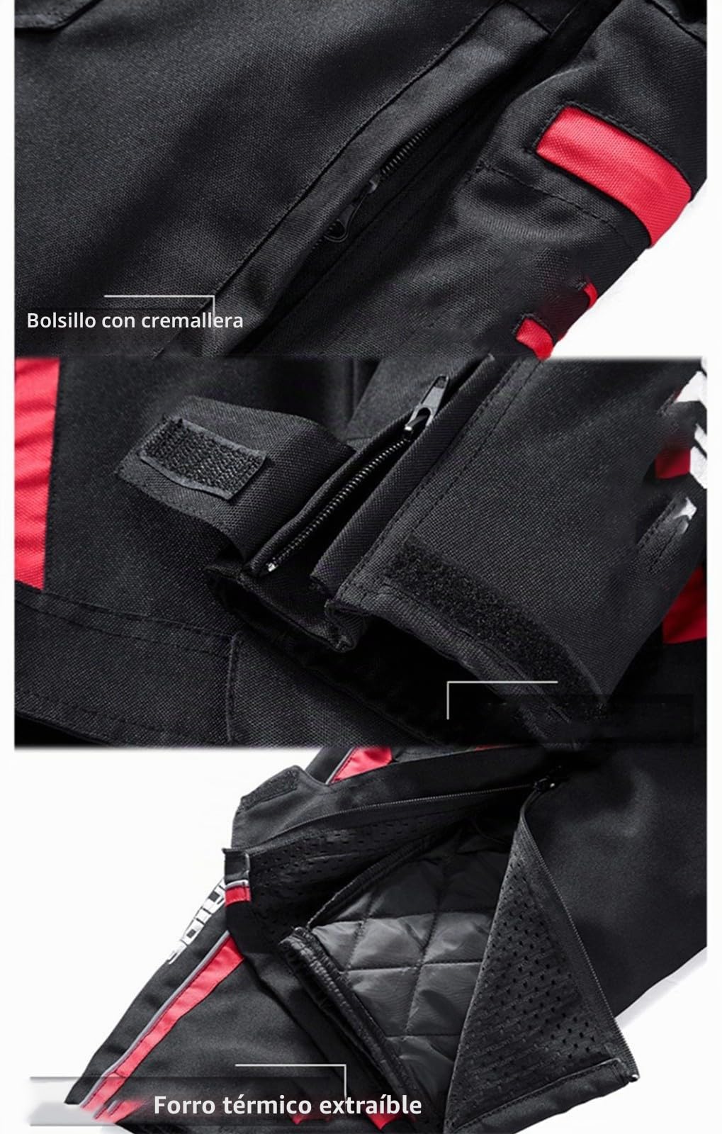 BLUEZY Moto Traje De Moto Para Hombre Chaqueta De Moto Impermeable Con Protecciones Chaqueta Moto Con Armadura Extraíble Chaqueta Pantalones De Moto Transpirables Para Las Cuatro Estaciones A,XL