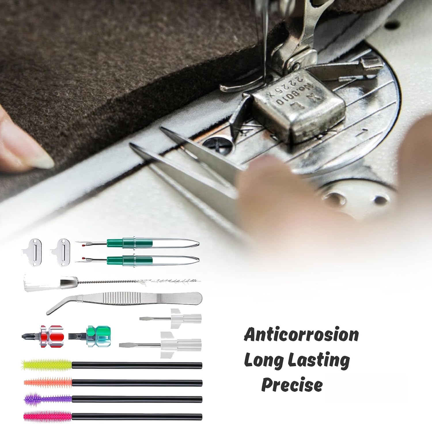 14Pcs Sewing Machine Kits Include Tweezer Double Headed Brush Seam Rippers Needle Board Screwdriver Repair Tool