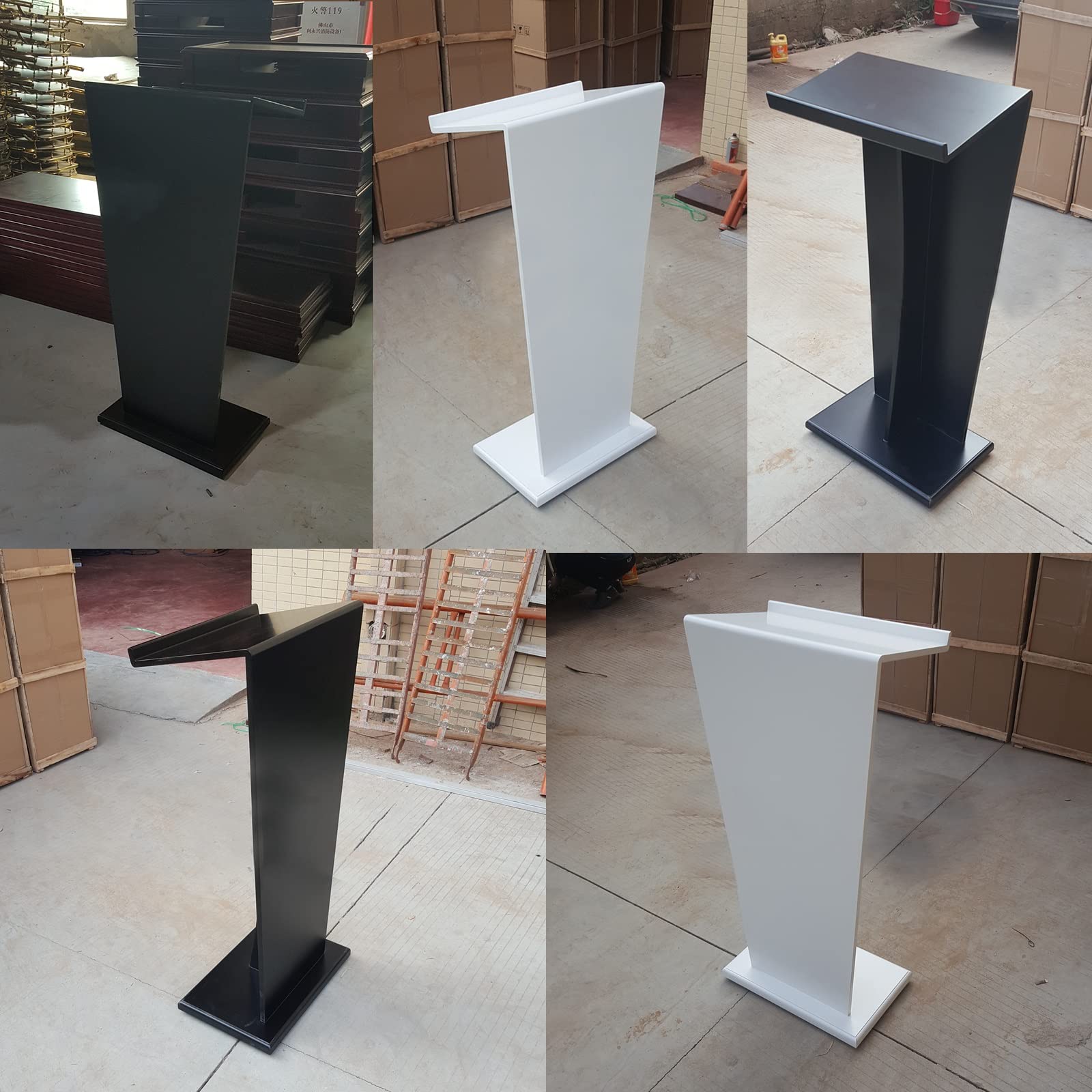 Générique Pupitre de conférence Moderne Blanc de 110 cm de Haut, en Bois, avec Table de Parole réglable pour Les présentations et la Lecture.
