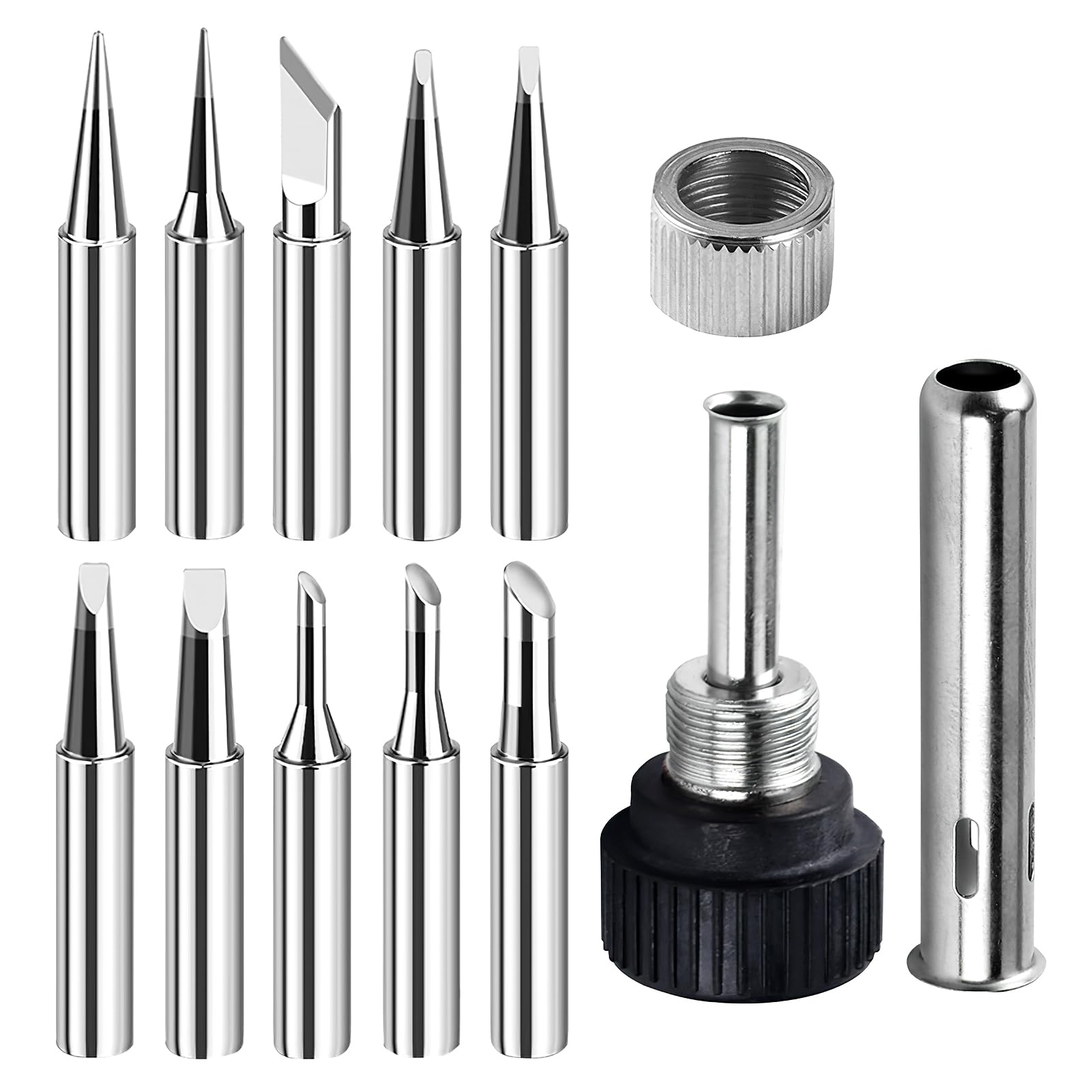 10 Pieces 900M Lead-Free Soldering Tips, High Precision Soldering Tips with Protective Case, Tin Soldering Tips, 900M Lead Free Tin Tips, Fine Soldering Iron Tips