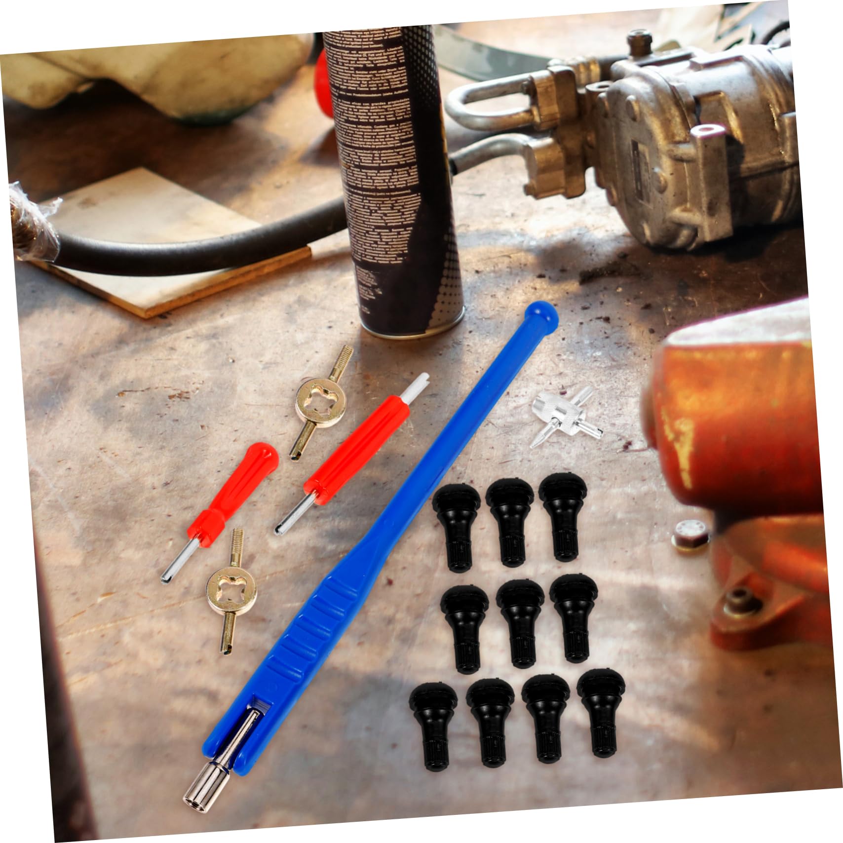 SOLUSTRE 5ensembles Outil De Démontage De Valve De Pneu Kit De Réparation De Pneus Extracteur De Tige De Valve Pour Voitures Et