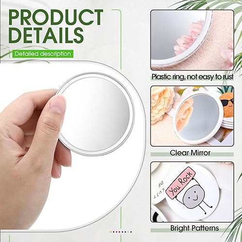 Miniatura 3 de Espejo compacto motivacional a granel, inspirador juego de palabras de frutas, espejo de bolsillo para maquillaje, regalo de agradecimiento, regalo