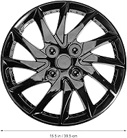 Vista 2 de FAVOMOTO 14" Wheel Rim Cover Hubcaps - Universal Hubcaps Universal Hubcap Wheel Covers for Cars, Matte Black Hubcaps Wheel Cover Car Wheel Protectors