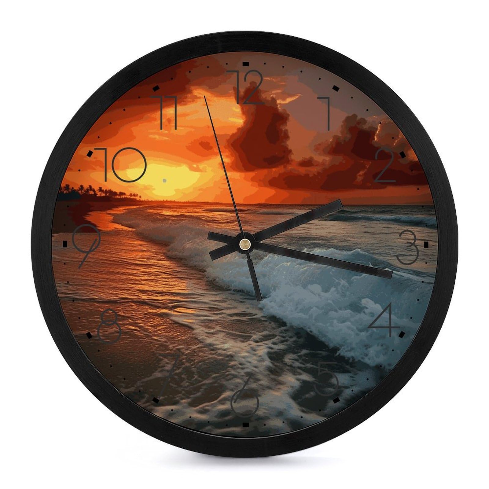 Horloge murale numérique grand format décorative pour salon à piles