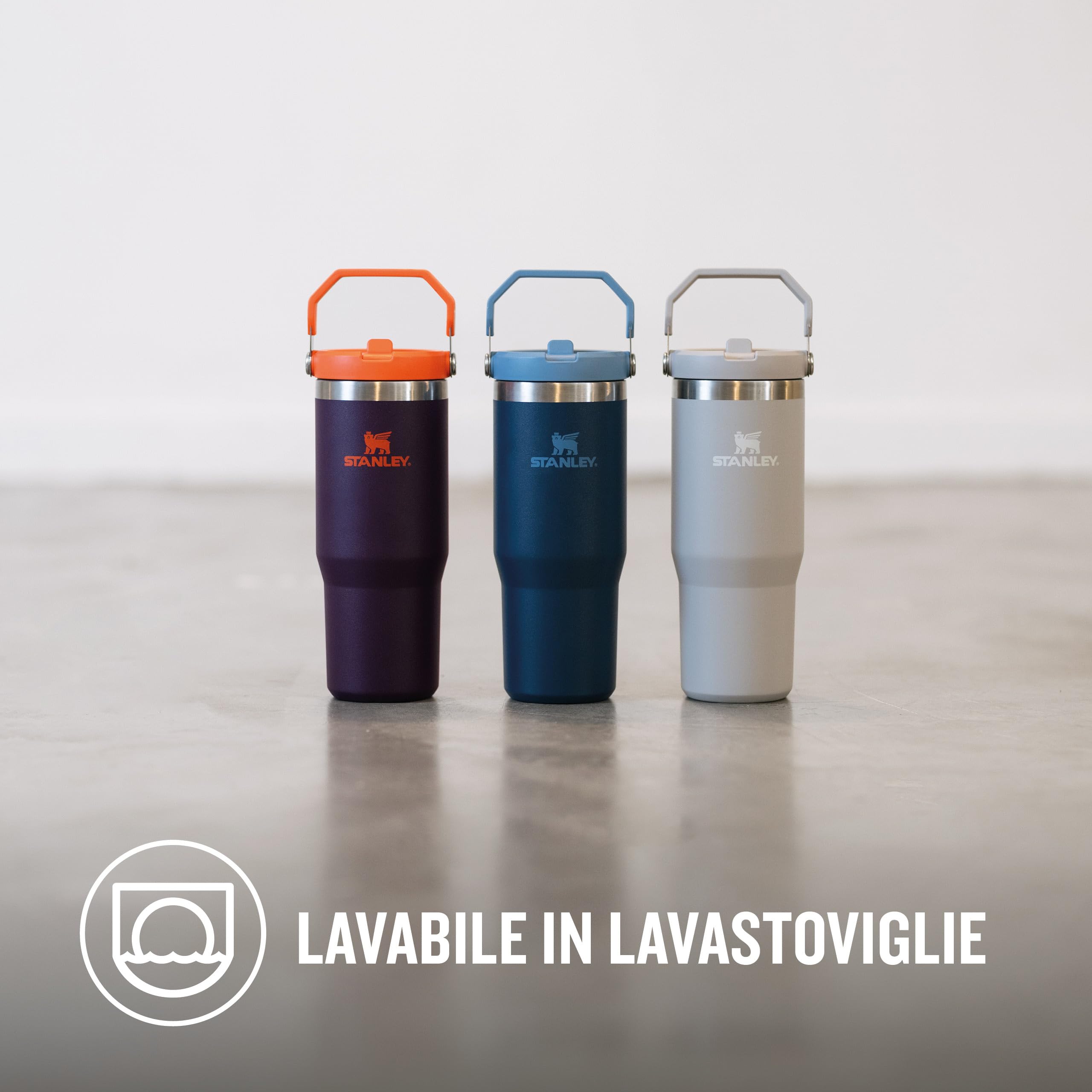 Stanley Flip Straw Tumbler 1.0 Borraccia Con Cannuccia 0.89L - Fredda Per 12 Ore - Borraccia Termica Senza BPA - Bottiglia Acqua Facile Da Trasportare - Lavabile In Lavastoviglie - Navy