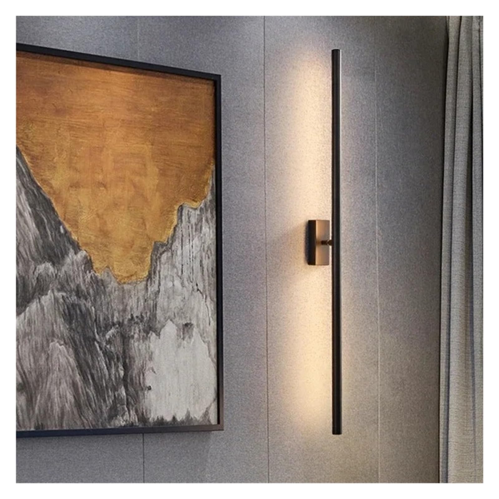 MESOVFCA Modern Luxury Linear Gold Iron LED Wall Lamp Corridor Bedroom Bedside Living Room Bathroom Mirror Interior Decor Light Fixtures,Suitable for Restaurants