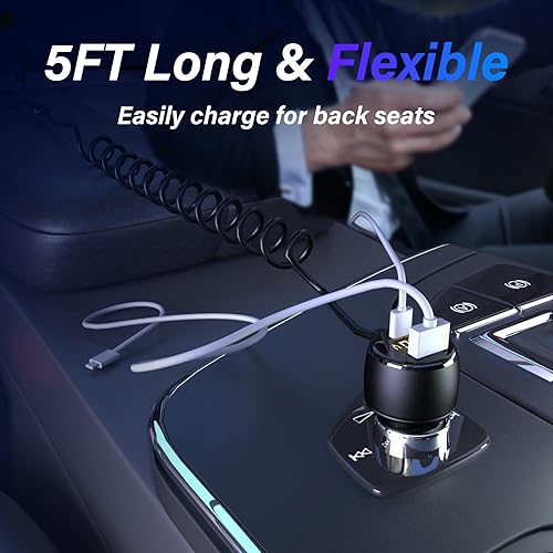 Miniatura 7 de Cargador de coche de doble puerto de 66 W, 1 unidad - USB C (PD30W) + USB A (QC3.0) - Carga rápida para iPhone 141312, Galaxy S2322, Pixel