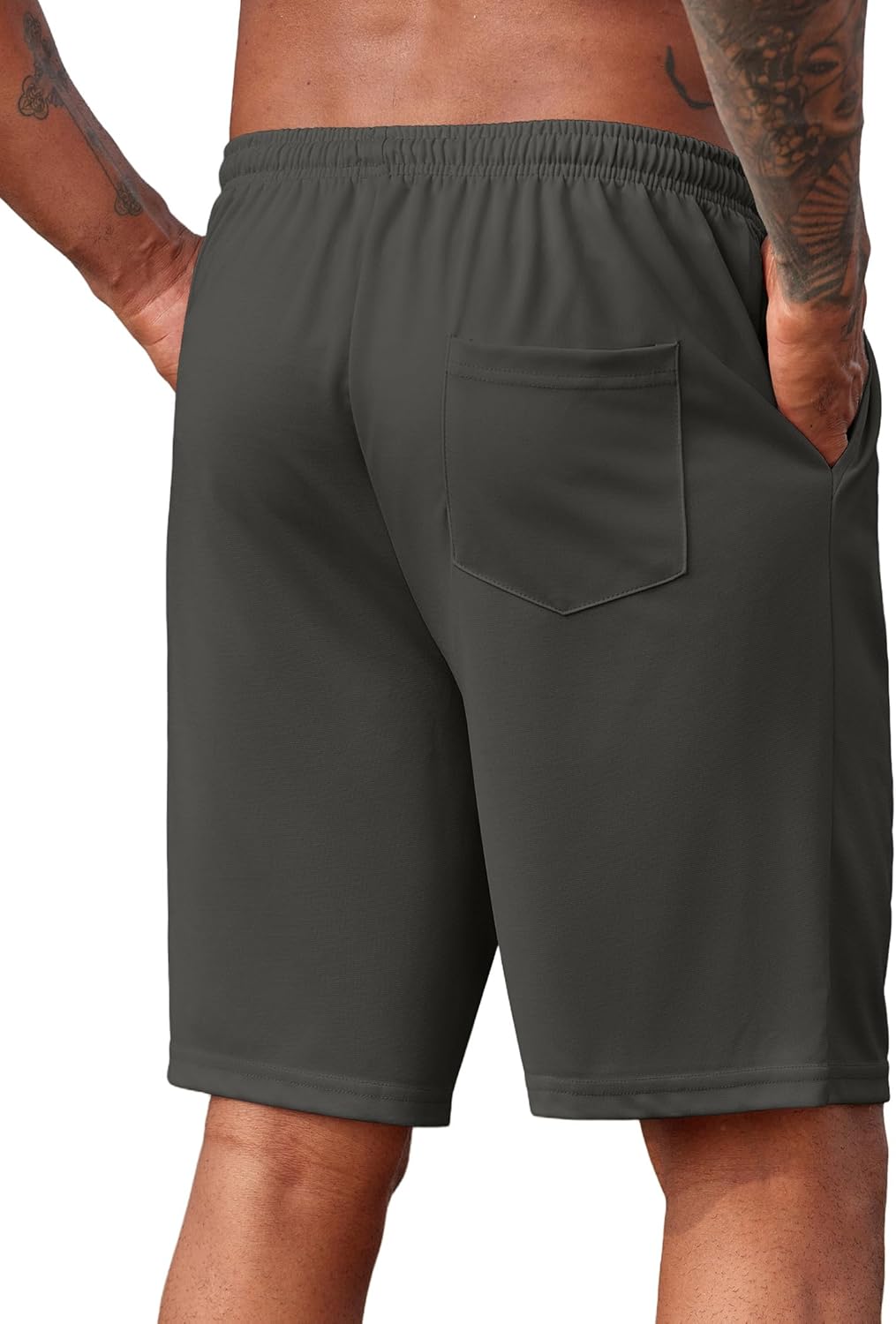 COOFANDY Mens Casual Shorts 9 inch Inseam Stretch Beach Shorts Elastic Waist Drawstring Summer Shorts - Image 5