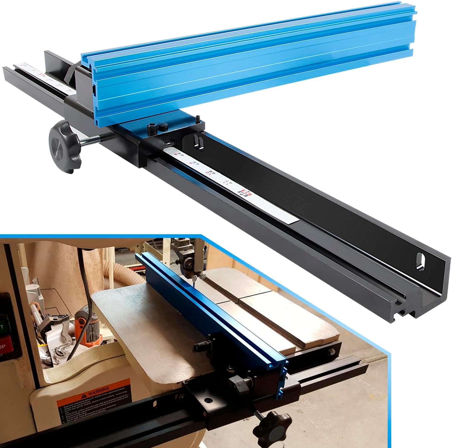 KMS7200 Bandsaw Fence for Most 14 Inch Band Saws, Includes for Jet Delta General Grizzly and