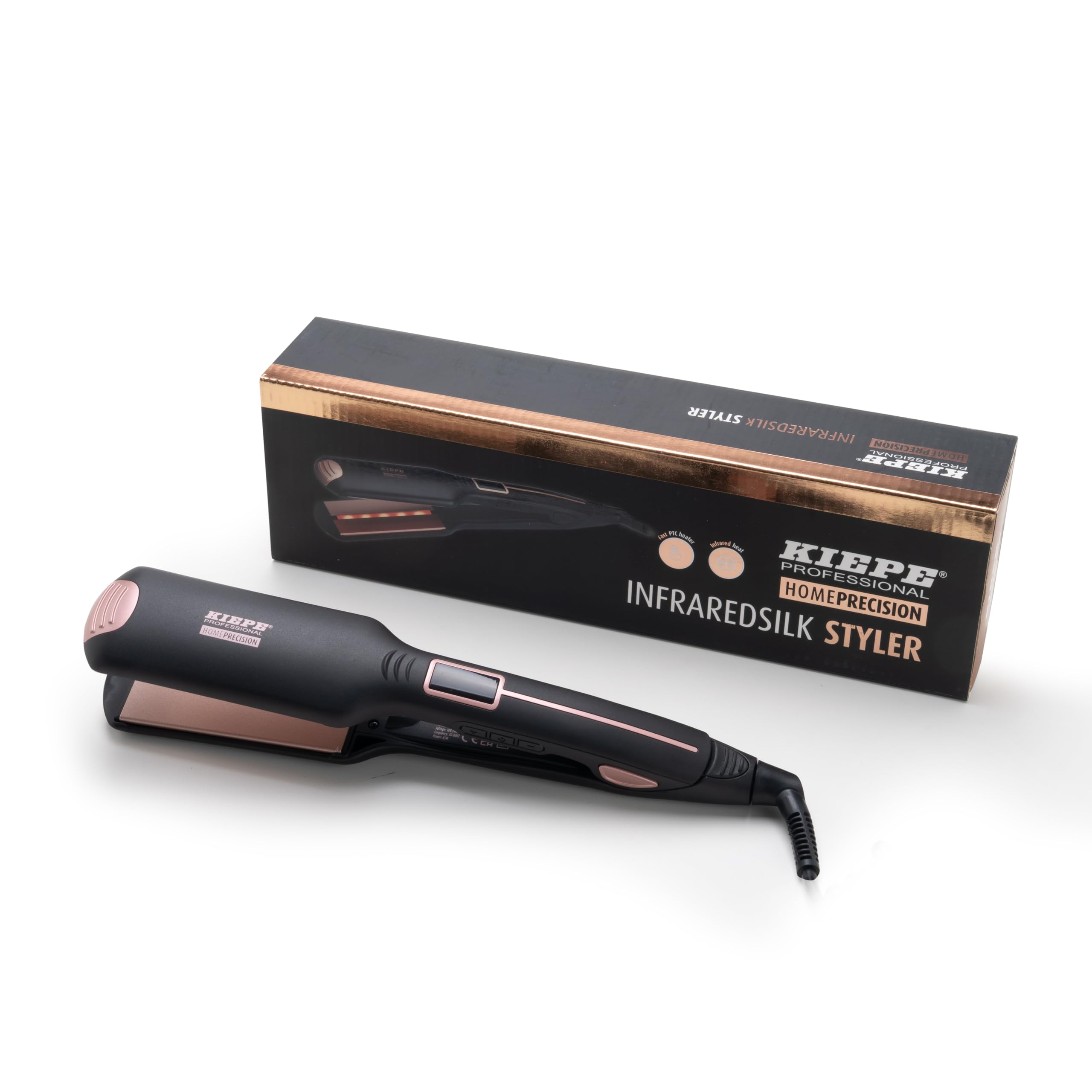 Kiepe 8293 Home Precision Infraredsilk Styler – Styler per capelli in ceramica a infrarossi per una levigatura delicata, risultati lucidi e controllo della temperatura – Riscaldamento PTC veloce