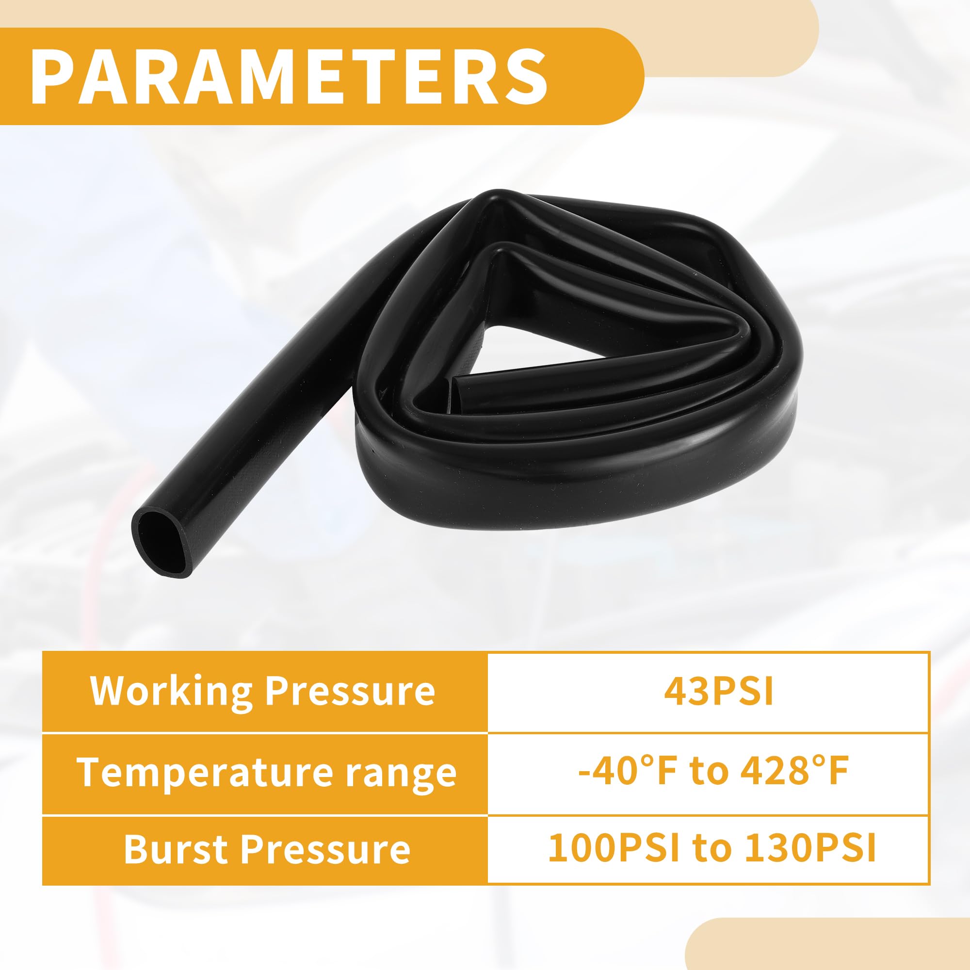 1 pezzo Tubo in Silicone Universale per Vuoto Auto Tubo in Silicone per Linea di Vuoto Auto Nero ad Alta Temperatura 3.3FT 13/16" 20mm ID 2mm Spessore