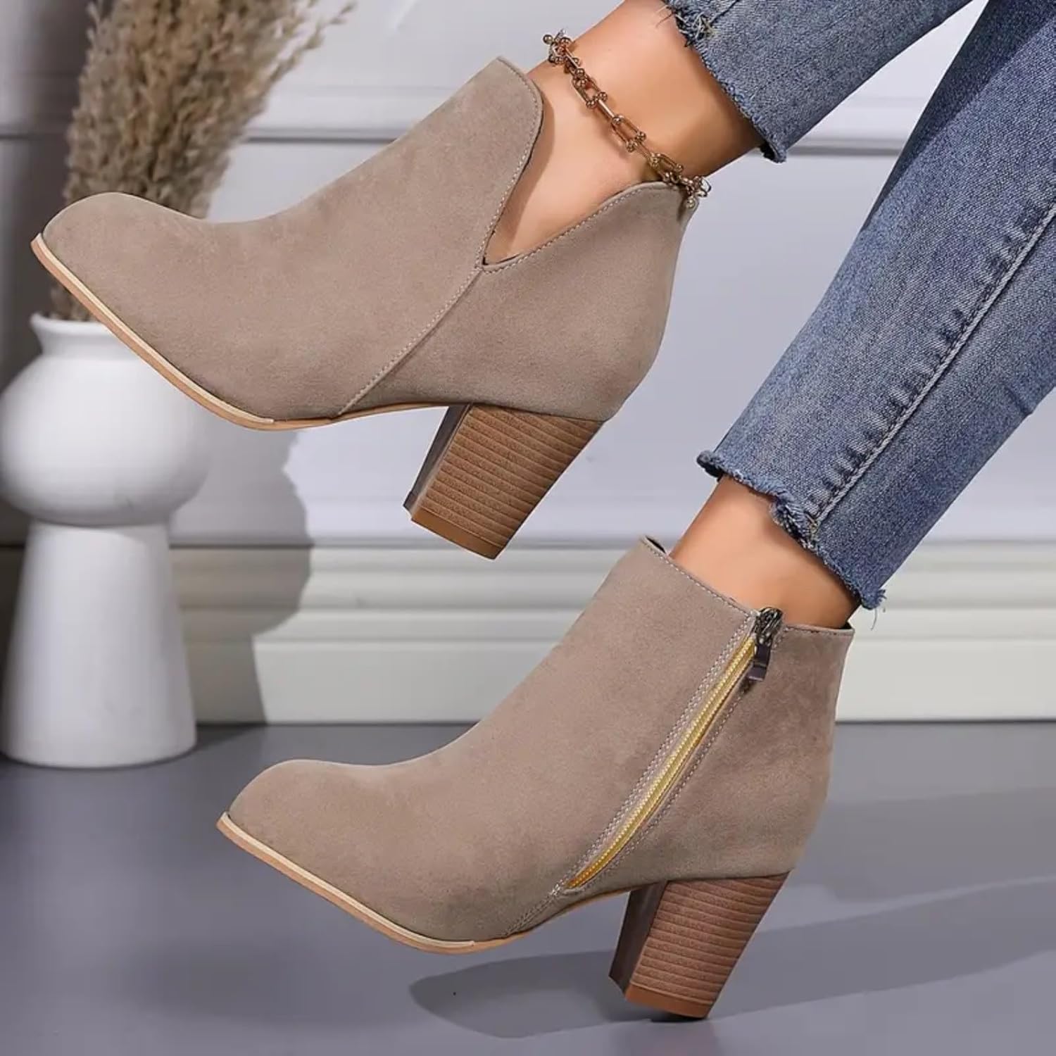 Outfit Tan Boot Wedges Black And Grey Wedge Boots River Island