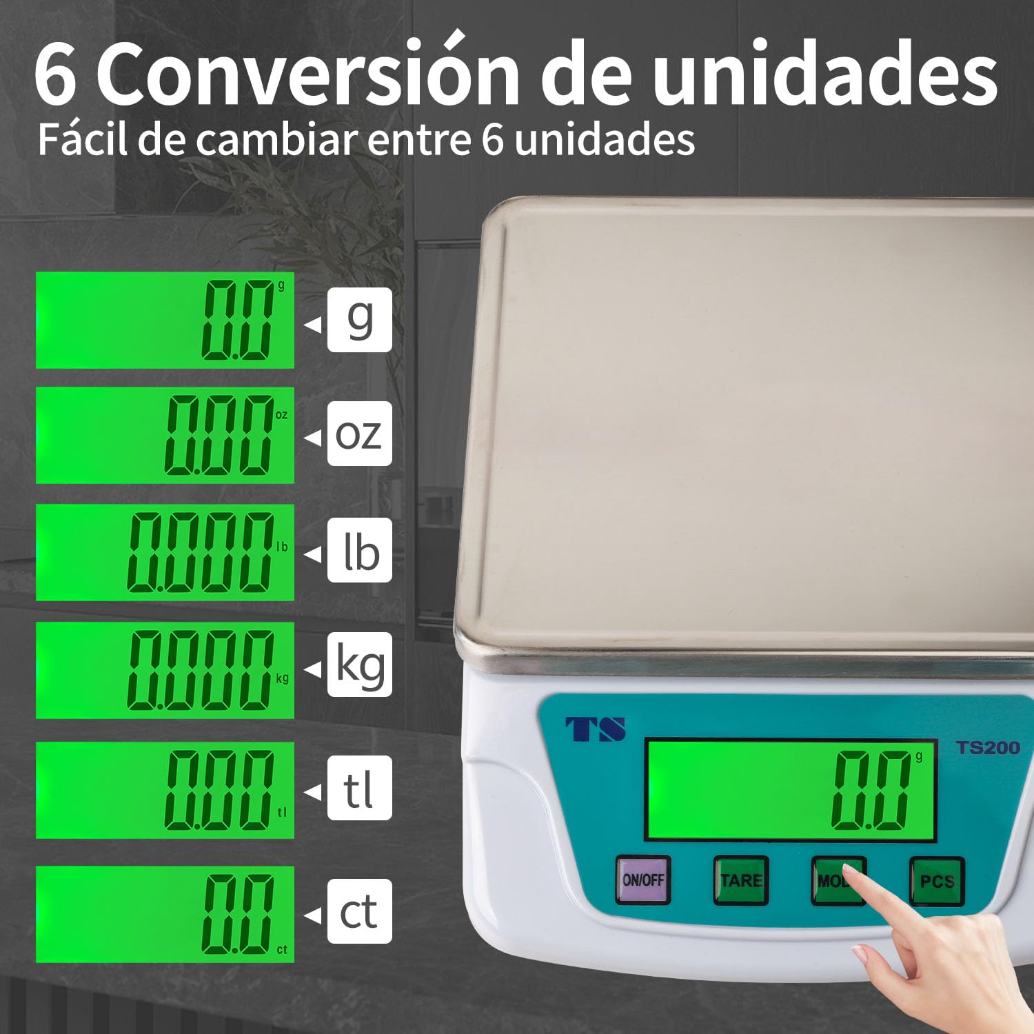 Bilancia Cucina Digitale,22lb/10kg,6 Unità Di Pesatura,bilancia Professionale 0,2g,Piatto Di Pesatura In Acciaio Inossidabile Per Uso Alimentare 304 Display Lcd,Funzione Tara Batterie Incluse