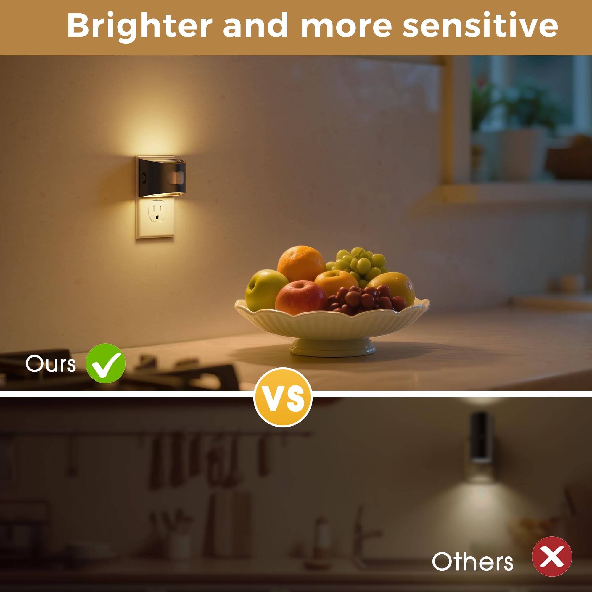 Luci notturne con sensore di movimento si inseriscono nella parete con luminosità regolabile, luce notturna a LED attivata dal movimento