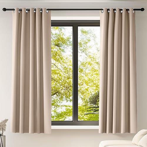 Miniatura 49 de Cortinas opacas con aislamiento térmico azul para oscurecer la habitación, 72 pulgadas de largo para sala de estar, cortinas con ojales de 42 x 72