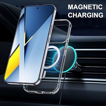 Fitudoos Cover for Xiaomi Poco F8 Ultra, Compatible with MagSafe, Protective Shockproof Mobile Phone Case, Anti-Yeling, Anti-Oil and Anti-Scratch Cover - Transparent