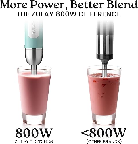 Miniatura 2 de Zulay - Batidora de mano de inmersión de 800 vatios, modo turbo, cable eléctrico de alimentación de 5 pies, portátil de mano, cuchillas de acero