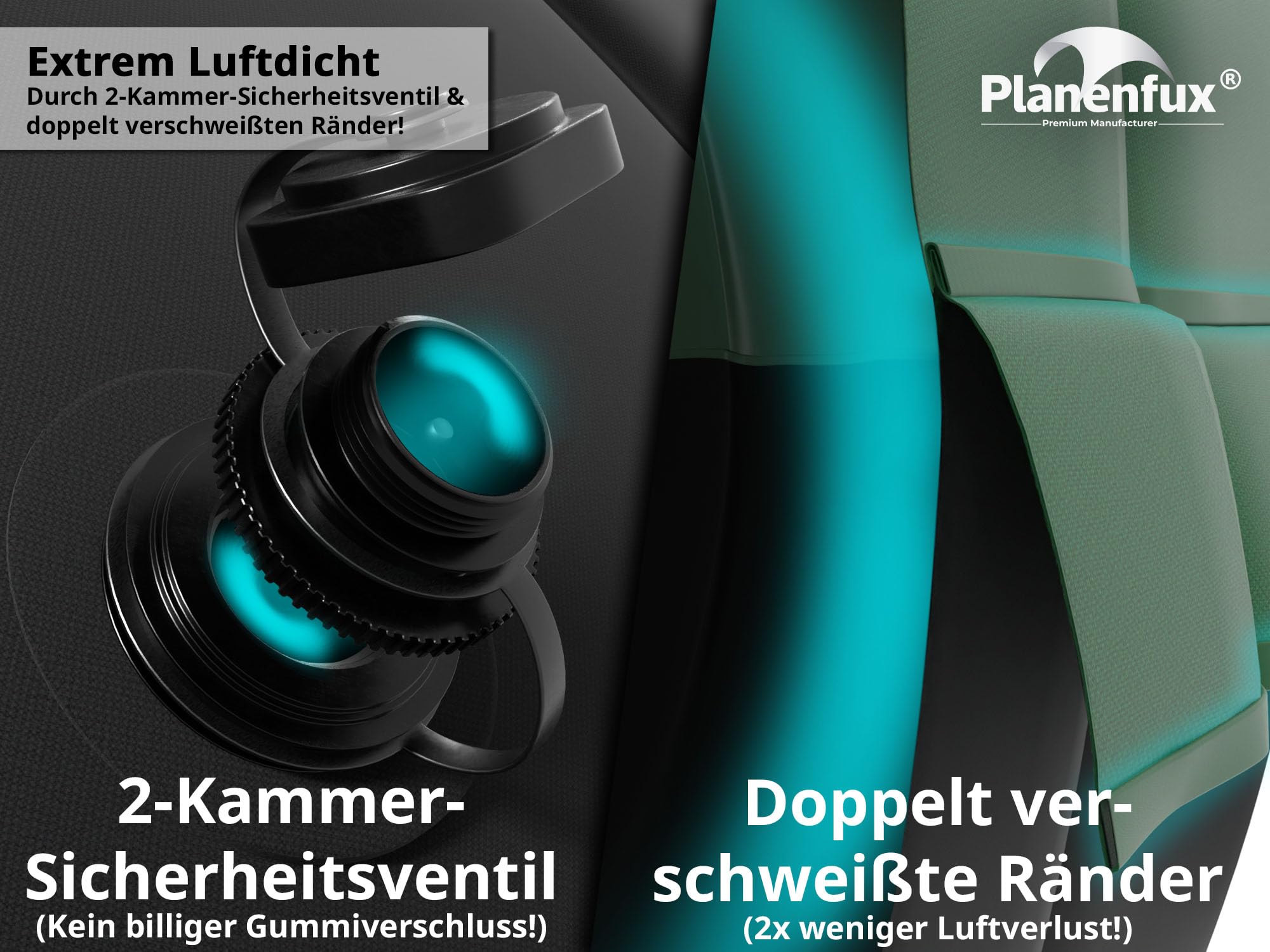 Planenfux® Poolkissen rund Winter Ø 400 cm (für Ø 400-500 cm Pools) | 4m XXL Pool Luftkissen | Pool Kissen Winterfest | Chlorbeständiges Abdeckkissen für 396 cm, 427 cm, 460 cm & 488 cm Rundpool