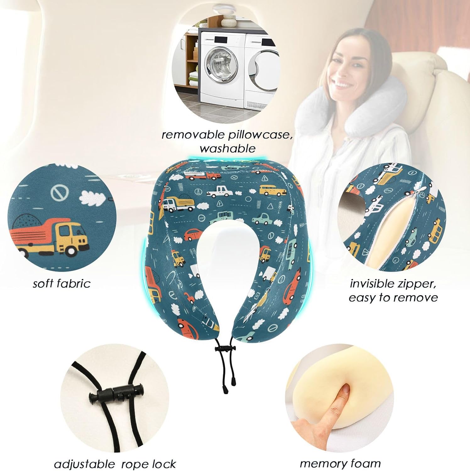 Almohada De Viaje Para El Cuello Almohada De Viaje Suave Para Aviones Dormir Oficina Dolor De Cuello Vhermosa Cpb Zrf53 5