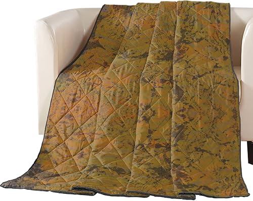 Bedspread Quilt Twin Size Abstract Art Decor Brown Mottled Texture All-Season Comforter Duvet Insert or Stand-Alone Comforter Comfortable Air